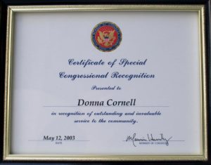 Certificate of Special Congressional Recognition