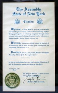 New York State Assembly Citation